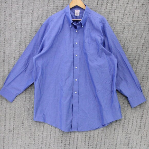 Brook Brothers Shirt Mens Size 18-34 Blue Button Down Long Sleeve Madison Style - Picture 1 of 9